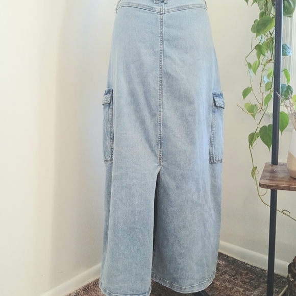 NWT - Sincerely Jules - Light Blue Denim-Cargo - Maxi -Skirt - Size 7 - Size 28 - Picture 7 of 10